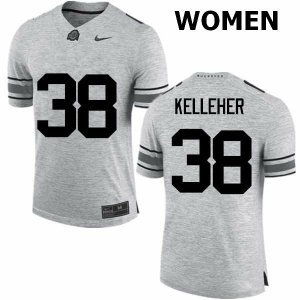 Women's Ohio State Buckeyes #38 Logan Kelleher Gray Nike NCAA College Football Jersey Original MTE6044HS